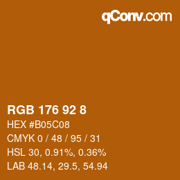 颜色代码: RGB 176 92 8 | qconv.com