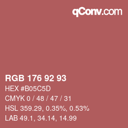 Color code: RGB 176 92 93 | qconv.com