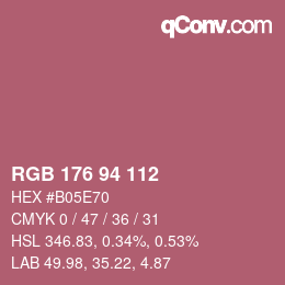 Color code: RGB 176 94 112 | qconv.com