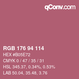 Color code: RGB 176 94 114 | qconv.com