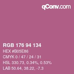 Código de color: RGB 176 94 134 | qconv.com
