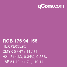 Farbcode: RGB 176 94 156 | qconv.com