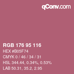 Color code: RGB 176 95 116 | qconv.com