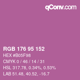 Farbcode: RGB 176 95 152 | qconv.com