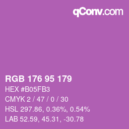カラーコード: RGB 176 95 179 | qconv.com
