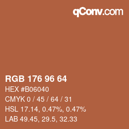 Color code: RGB 176 96 64 | qconv.com