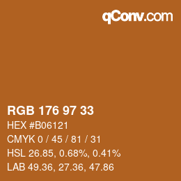 Color code: RGB 176 97 33 | qconv.com
