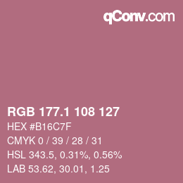 カラーコード: RGB 177.1 108 127 | qconv.com