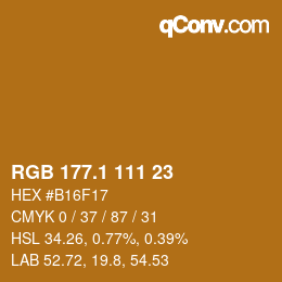 カラーコード: RGB 177.1 111 23 | qconv.com