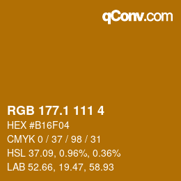 カラーコード: RGB 177.1 111 4 | qconv.com