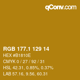 カラーコード: RGB 177.1 129 14 | qconv.com