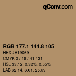 Farbcode: RGB 177.1 144.8 105 | qconv.com