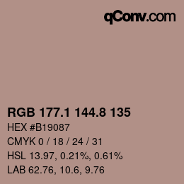 Color code: RGB 177.1 144.8 135 | qconv.com