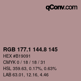 Color code: RGB 177.1 144.8 145 | qconv.com