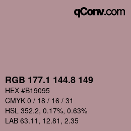 Color code: RGB 177.1 144.8 149 | qconv.com