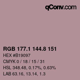 カラーコード: RGB 177.1 144.8 151 | qconv.com