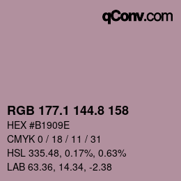 Color code: RGB 177.1 144.8 158 | qconv.com