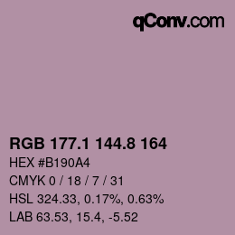 Farbcode: RGB 177.1 144.8 164 | qconv.com