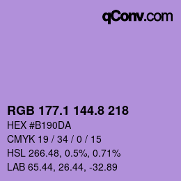 カラーコード: RGB 177.1 144.8 218 | qconv.com