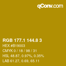 カラーコード: RGB 177.1 144.8 3 | qconv.com