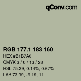 カラーコード: RGB 177.1 183 160 | qconv.com