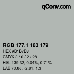 Farbcode: RGB 177.1 183 179 | qconv.com