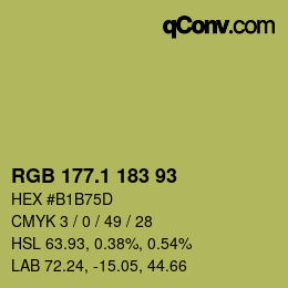 カラーコード: RGB 177.1 183 93 | qconv.com