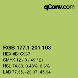 カラーコード: RGB 177.1 201 103 | qconv.com