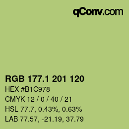 カラーコード: RGB 177.1 201 120 | qconv.com