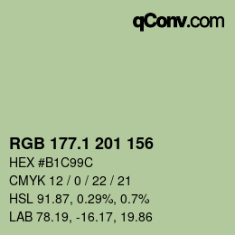 カラーコード: RGB 177.1 201 156 | qconv.com