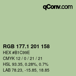 Color code: RGB 177.1 201 158 | qconv.com