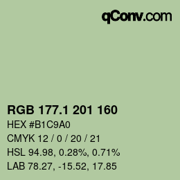 カラーコード: RGB 177.1 201 160 | qconv.com