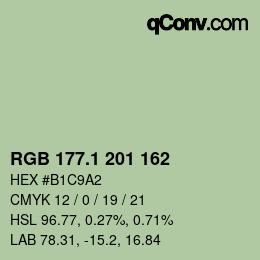 カラーコード: RGB 177.1 201 162 | qconv.com