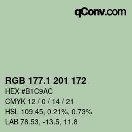 カラーコード: RGB 177.1 201 172 | qconv.com