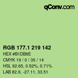 カラーコード: RGB 177.1 219 142 | qconv.com