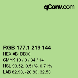 カラーコード: RGB 177.1 219 144 | qconv.com