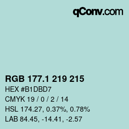 Color code: RGB 177.1 219 215 | qconv.com