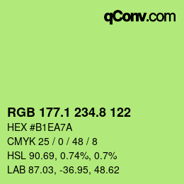 カラーコード: RGB 177.1 234.8 122 | qconv.com