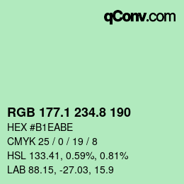 Color code: RGB 177.1 234.8 190 | qconv.com