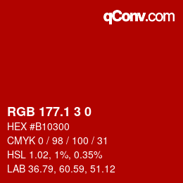 カラーコード: RGB 177.1 3 0 | qconv.com