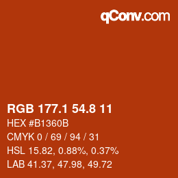 カラーコード: RGB 177.1 54.8 11 | qconv.com