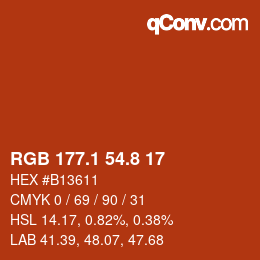 Color code: RGB 177.1 54.8 17 | qconv.com