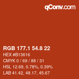 Color code: RGB 177.1 54.8 22 | qconv.com