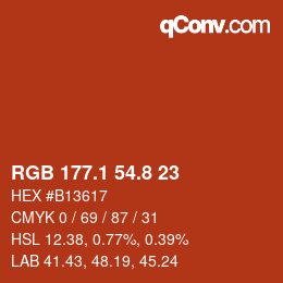 Color code: RGB 177.1 54.8 23 | qconv.com