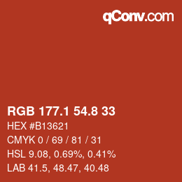 Color code: RGB 177.1 54.8 33 | qconv.com