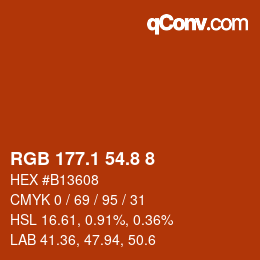 Farbcode: RGB 177.1 54.8 8 | qconv.com