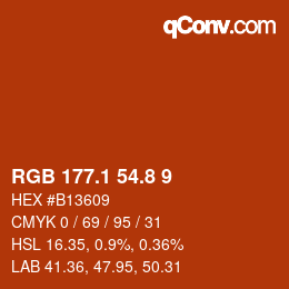 Color code: RGB 177.1 54.8 9 | qconv.com