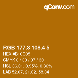 カラーコード: RGB 177.3 108.4 5 | qconv.com