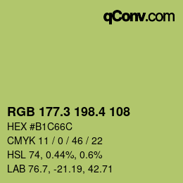 カラーコード: RGB 177.3 198.4 108 | qconv.com