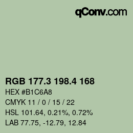 カラーコード: RGB 177.3 198.4 168 | qconv.com